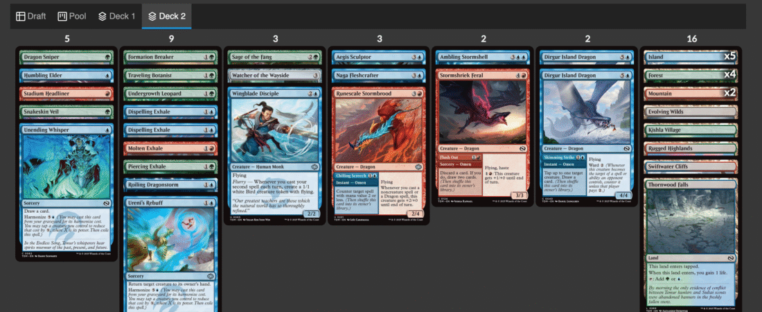 0-1 with Temur Aggro in Draft 2 of Magic Arena Open, Day 2